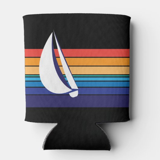 ボートカラー正方形_水平色相_パーソナライズされた水平 缶クーラー (裏面)