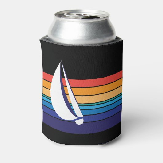 ボートカラー正方形_水平色相_パーソナライズされた水平 缶クーラー (缶裏面)