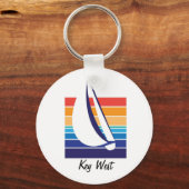 ボートカラー正方形_鍵西キーチェーン キーホルダー (正面)