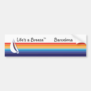 ボートカラーSquare_Life's a Breeze™_Barcelona バンパーステッカー
