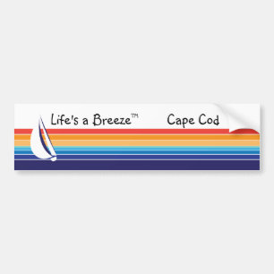 ボートカラーSquare_Life's a Breeze™_Cape Cod バンパーステッカー