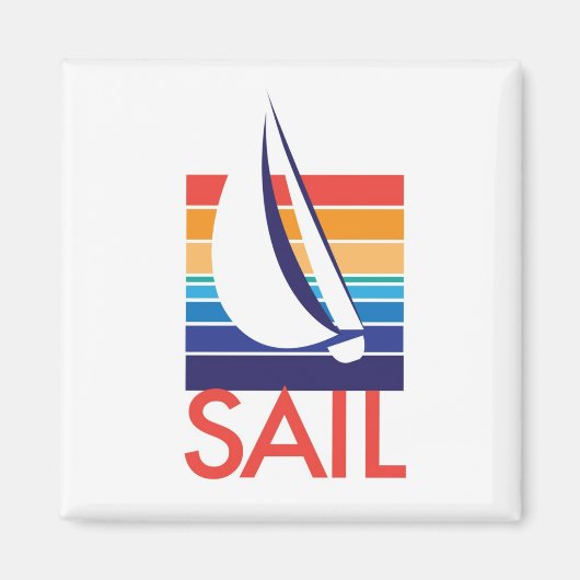 ボートカラーSquare_Sailマグネット マグネット (正面)