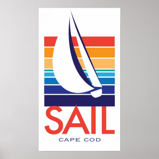 ボートカラーSquare_SAIL Cape Codポスター ポスター (正面)