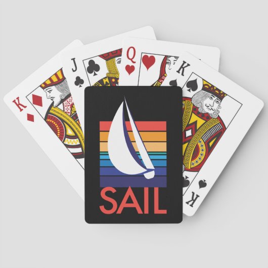 ボートカラーSquare_Sail_on black トランプ (裏面)
