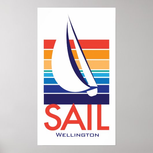 ボートカラーSquare_SAIL Wellingtonポスター ポスター (正面)