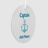 ボートキパーソナライズされたャプテンいかり オーナメント (正面)