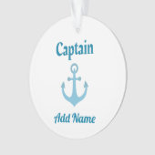 ボートキパーソナライズされたャプテンいかり オーナメント (正面)