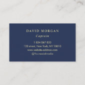 ボートキャプテンいかりロゴ海軍と金ゴールド 名刺 (裏面)