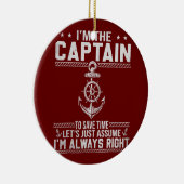ボートキャプテンおもしろいポントゥーンキャプテンパパパパメンズ セラミックオーナメント (右)
