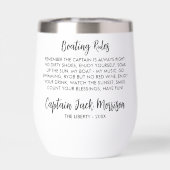 ボートキャプテンおもしろいルールギフトパーソナライズされた文字 (背面)