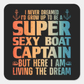 ボートキャプテンカッコいいウィメンズ男性へセールポントゥーンボアティ スクエアシール (正面)