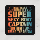 ボートキャプテンカッコいいウィメンズ男性へセールポントゥーンボアティ スクエア名刺 (正面)