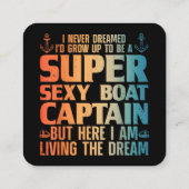 ボートキャプテンカッコいいウィメンズ男性へセールポントゥーンボアティ スクエア名刺 (裏面)