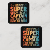 ボートキャプテンカッコいいウィメンズ男性へセールポントゥーンボアティ スクエア名刺 (正面/裏面)