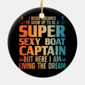 ボートキャプテンカッコいいウィメンズ男性へセールポントゥーンボアティ セラミックオーナメント (裏面)