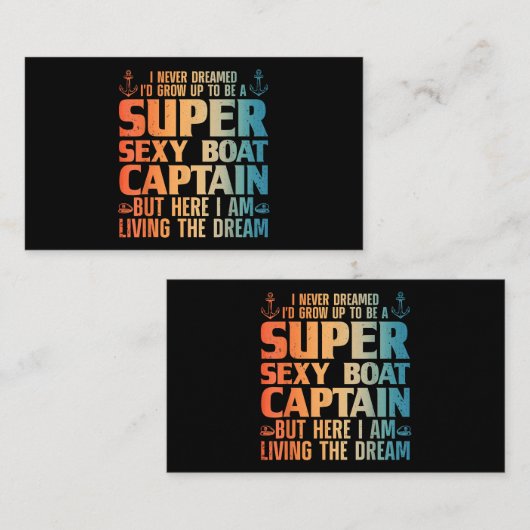 ボートキャプテンカッコいいウィメンズ男性へセールポントゥーンボアティ 名刺 (正面/裏面)