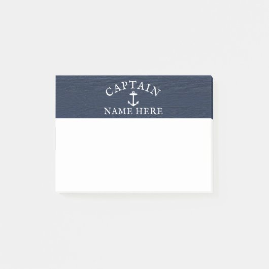 ボートキャプテンネーム航海のいかりネイビーブルー ポストイット (正面)