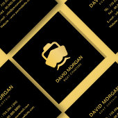 ボートキャプテンヨットブラックアンド金ゴールド スクエア名刺