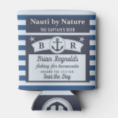 ボートキャプテン航海のセーラーブストライプのルービール 缶クーラー (裏面)