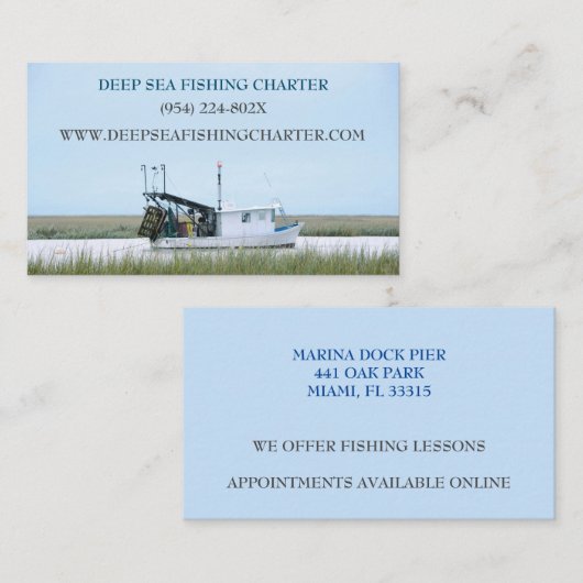 ボートキャプテン魚釣り憲章 名刺 (正面/裏面)