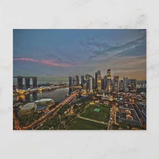 ボートキーシンガポールシティスカイラインパノラマ ポストカード (正面)