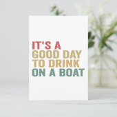 ボートクルーズでお酒を飲む良い日おもしろいだ サンキューカード (スタンド正面)