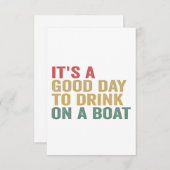ボートクルーズでお酒を飲む良い日おもしろいだ サンキューカード (正面/裏面)