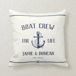ボートクルーフォーライフ航海のモダン名前をカスタムする クッション
