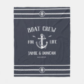 ボートクルーフォーライフ航海のモダン名前をカスタムする フリースブランケット (正面)