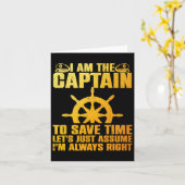 ボートクールキャプテン女子男性へボートポンツーンボー カード (黄色い花)