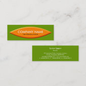 ボートシェイプ – アボカド付きオレンジ スキニー名刺 (正面/裏面)