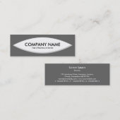 ボートシェイプ – グレー上の白 スキニー名刺 (正面/裏面)