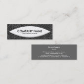 ボートシェイプ – ランダムスポット – 黒と灰色 スキニー名刺 (正面/裏面)