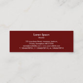 ボートシェイプ – ルビーの白 スキニー名刺 (裏面)