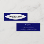 ボートシェイプ – 白オン深い海軍 スキニー名刺 (正面/裏面)