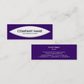 ボートシェイプ – 白オン深い紫 スキニー名刺 (正面/裏面)