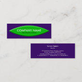 ボートシェイプ – 緑、深い紫 スキニー名刺 (正面/裏面)