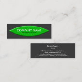 ボートシェイプ – 緑(濃いグレー) スキニー名刺 (正面/裏面)