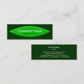 ボートシェイプ – 緑(濃) スキニー名刺 (正面/裏面)