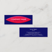 ボートシェイプ – 赤オン深い海軍 スキニー名刺 (正面/裏面)