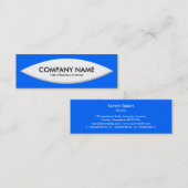 ボートシェイプ – 青の白 スキニー名刺 (正面/裏面)