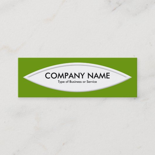 ボートシェイプII – アボカドグリーンの白 スキニー名刺 (正面)