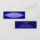 ボートシェイプII – 青オン深い海軍 スキニー名刺 (正面/裏面)
