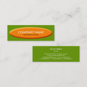 ボートシェイプIII – アボカド付きオレンジ スキニー名刺 (正面/裏面)