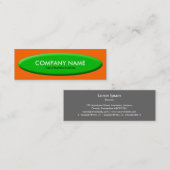 ボートシェイプIII – オレンジ色の緑 スキニー名刺 (正面/裏面)