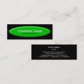 ボートシェイプIII – 黒の緑 スキニー名刺 (正面/裏面)
