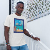 ボートスクリーンビーチイラストレーション Tシャツ