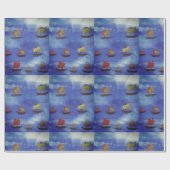 ボートスケッチ光沢ラッピング紙、30インチx 6フィート ラッピングペーパー (フラット)