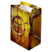 ボートステアリングホイール抱き枕 ミディアムペーパーバッグ (裏面アングル)