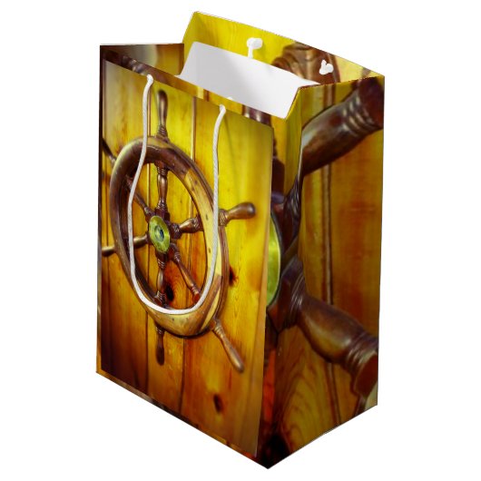 ボートステアリングホイール抱き枕 ミディアムペーパーバッグ (裏面アングル)